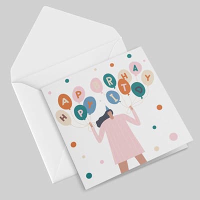 148mm square greetings card