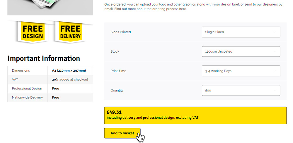 Order process step 1